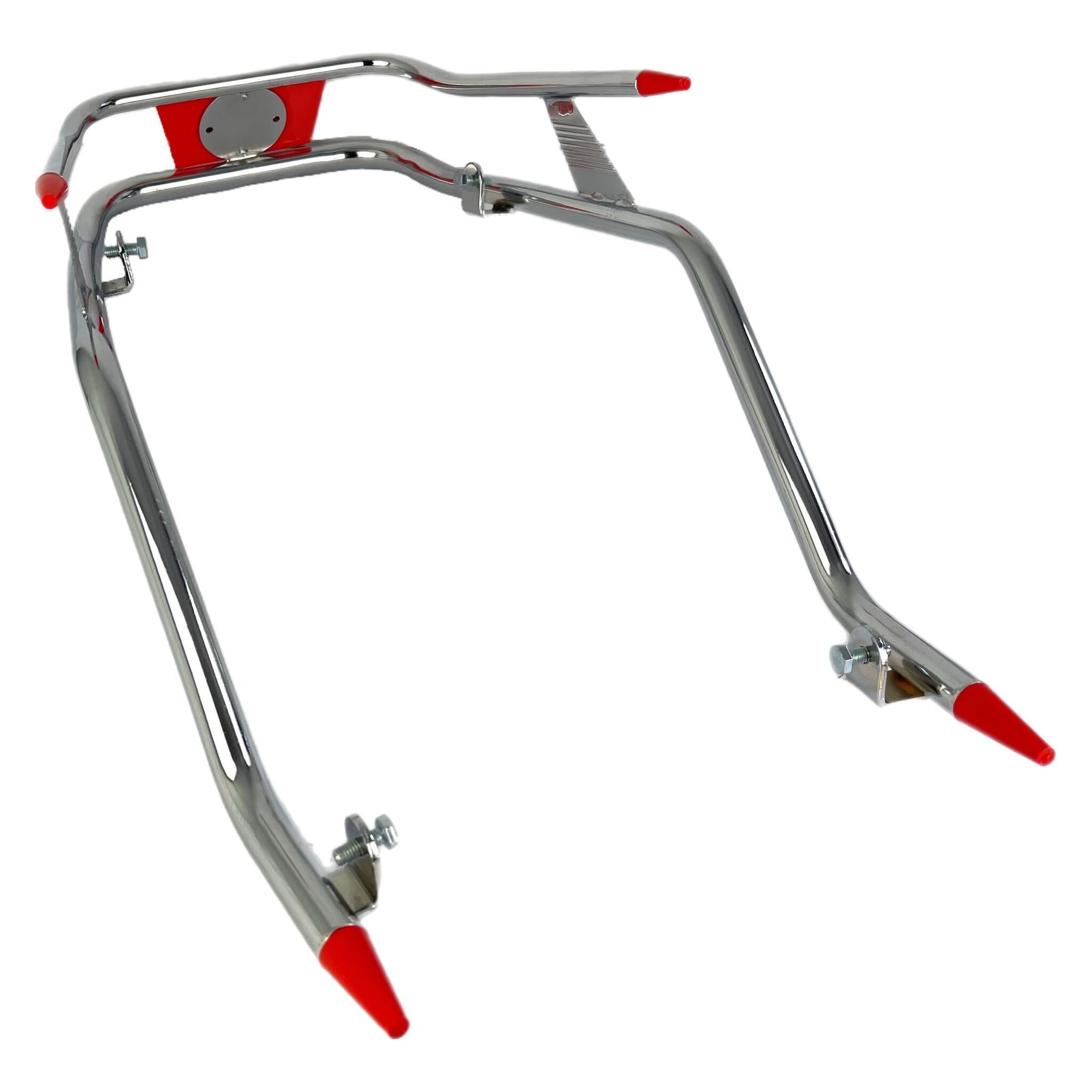 Vespa PX PE T5 Chrome Front Bumper Bar - Red Trim