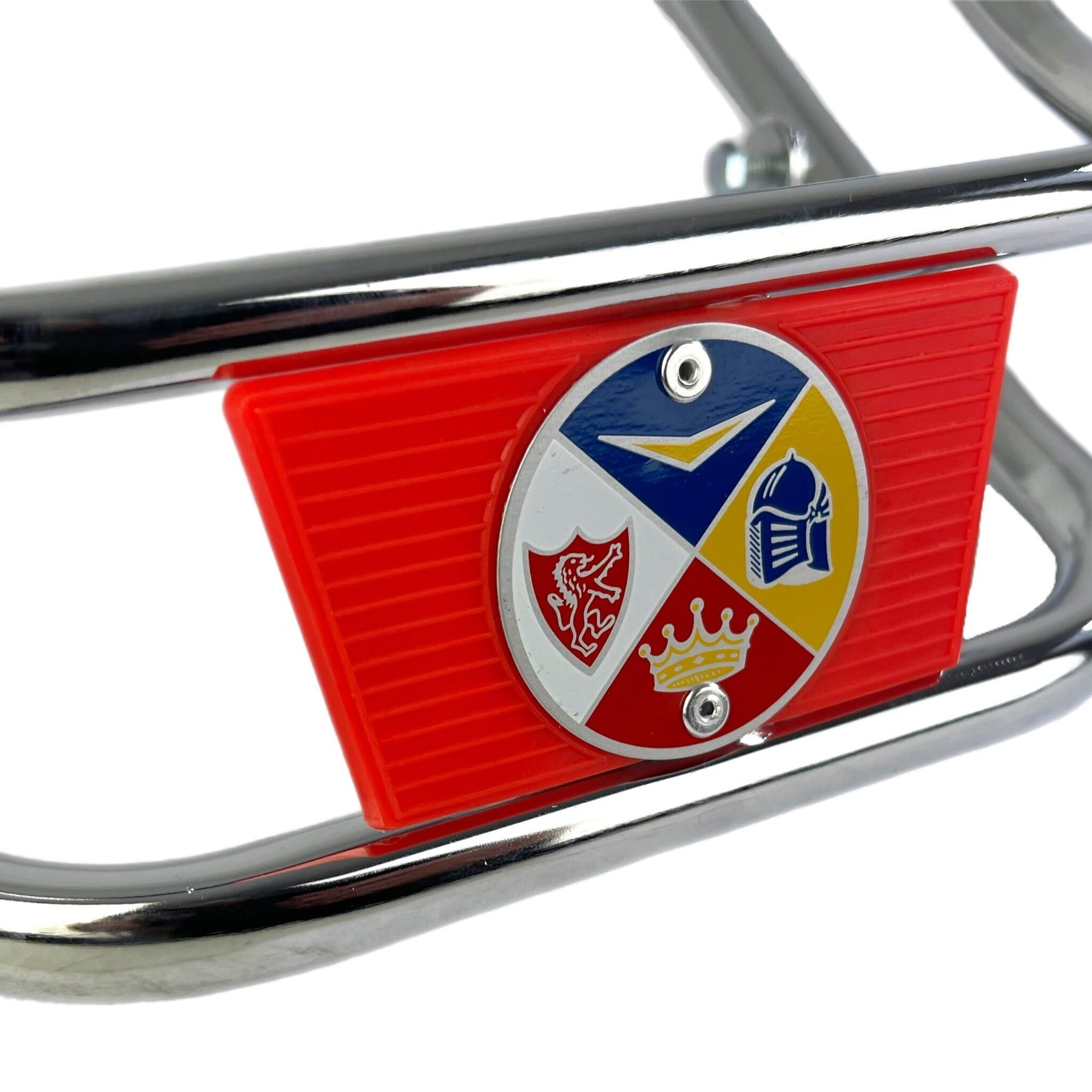 Vespa PX PE T5 Chrome Front Bumper Bar - Red Trim