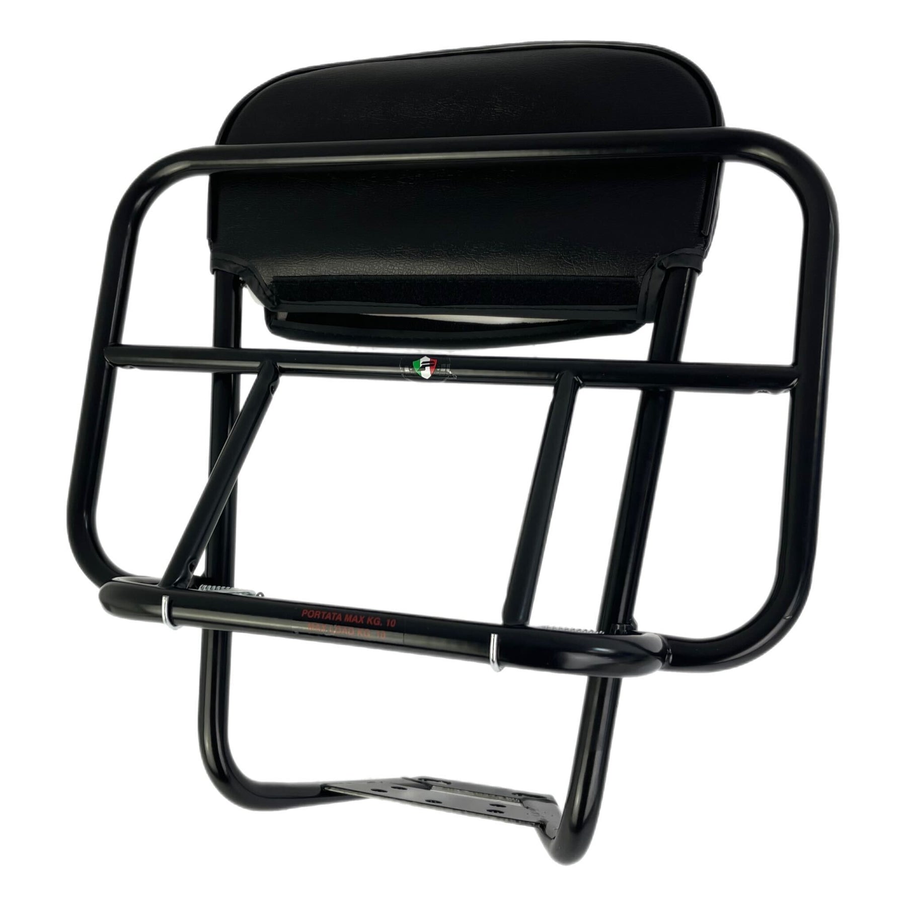 Vespa PX PE T5 Lambretta Series 1 2 3 Backrest & Rear Carrier Cuppini 2 In 1 Universal - Black