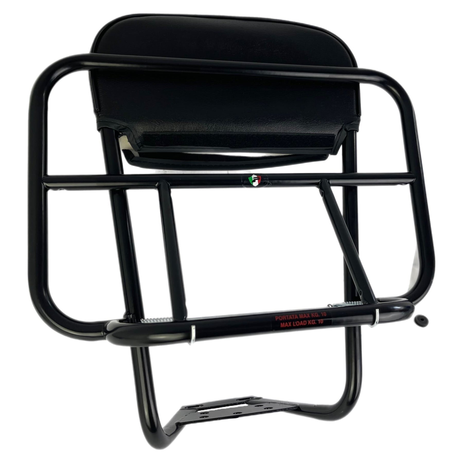 Vespa PX PE T5 Lambretta Series 1 2 3 Backrest & Rear Carrier Cuppini 2 In 1 Universal - Black