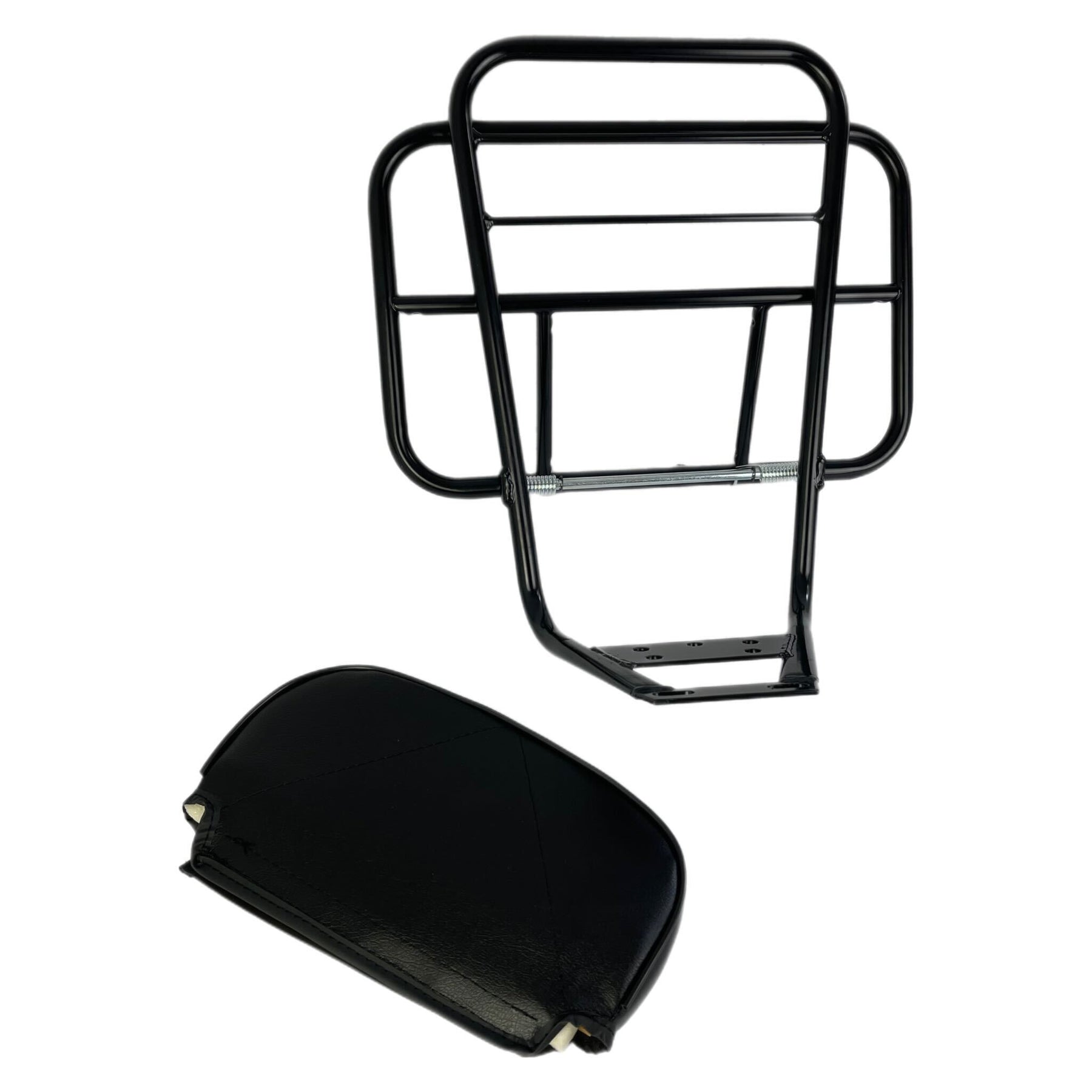 Vespa PX PE T5 Lambretta Series 1 2 3 Backrest & Rear Carrier Cuppini 2 In 1 Universal - Black