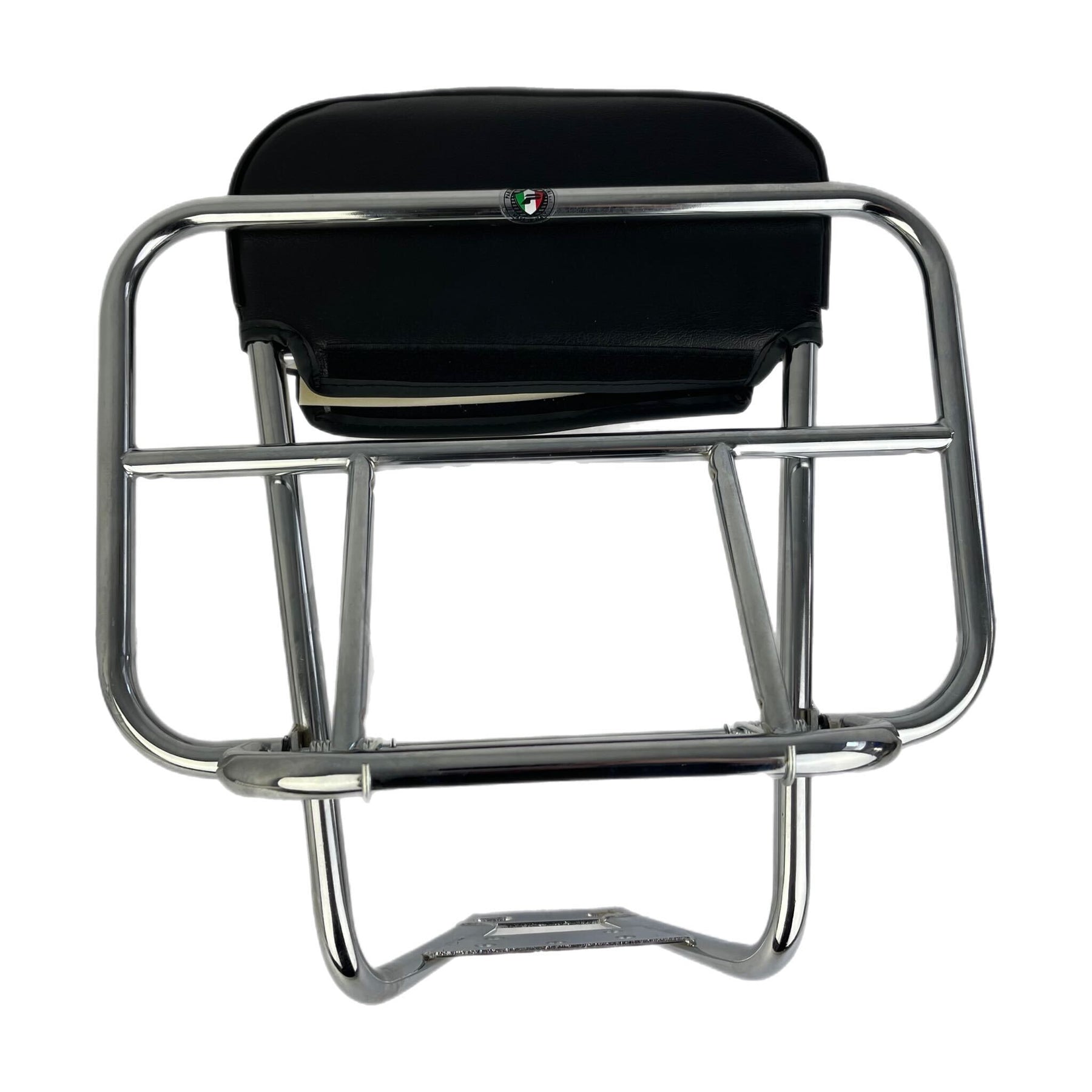 Vespa PX PE T5 Lambretta Series 1 2 3 Backrest & Rear Carrier Cuppini 2 In 1 Universal - Chrome