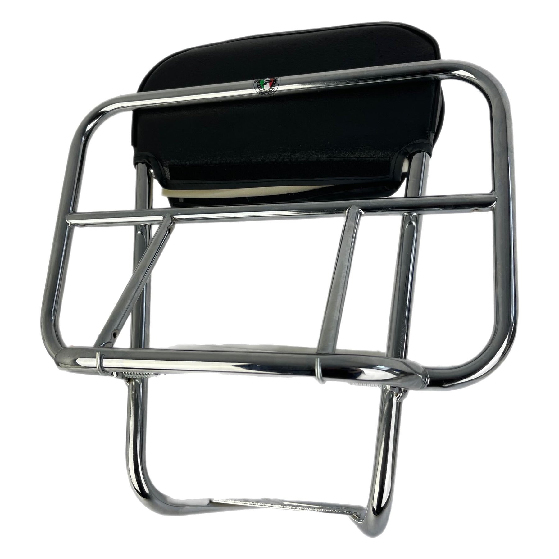 Vespa PX PE T5 Lambretta Series 1 2 3 Backrest & Rear Carrier Cuppini 2 In 1 Universal - Chrome