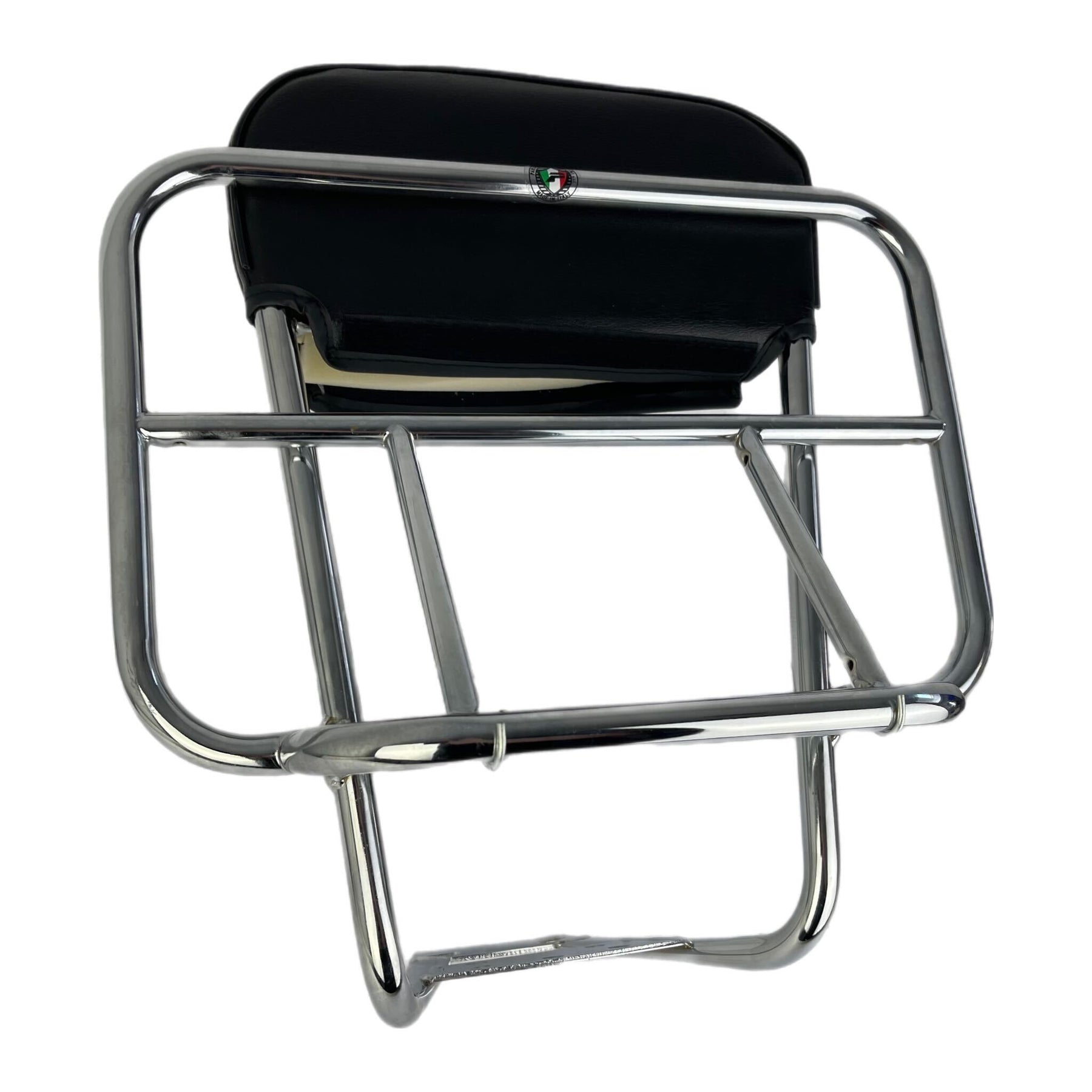 Vespa PX PE T5 Lambretta Series 1 2 3 Backrest & Rear Carrier Cuppini 2 In 1 Universal - Chrome