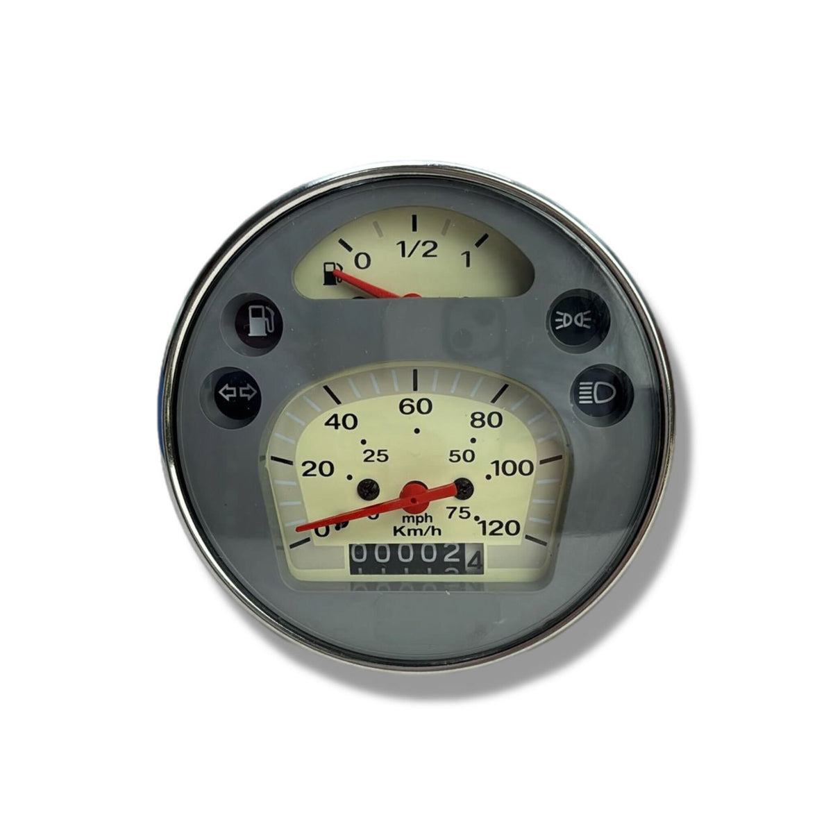 Vespa PX EFL MY DISC 2001 T5 Classic PK XL Speedometer 75 MPH/120 KMH Ø105mm - Grey Face