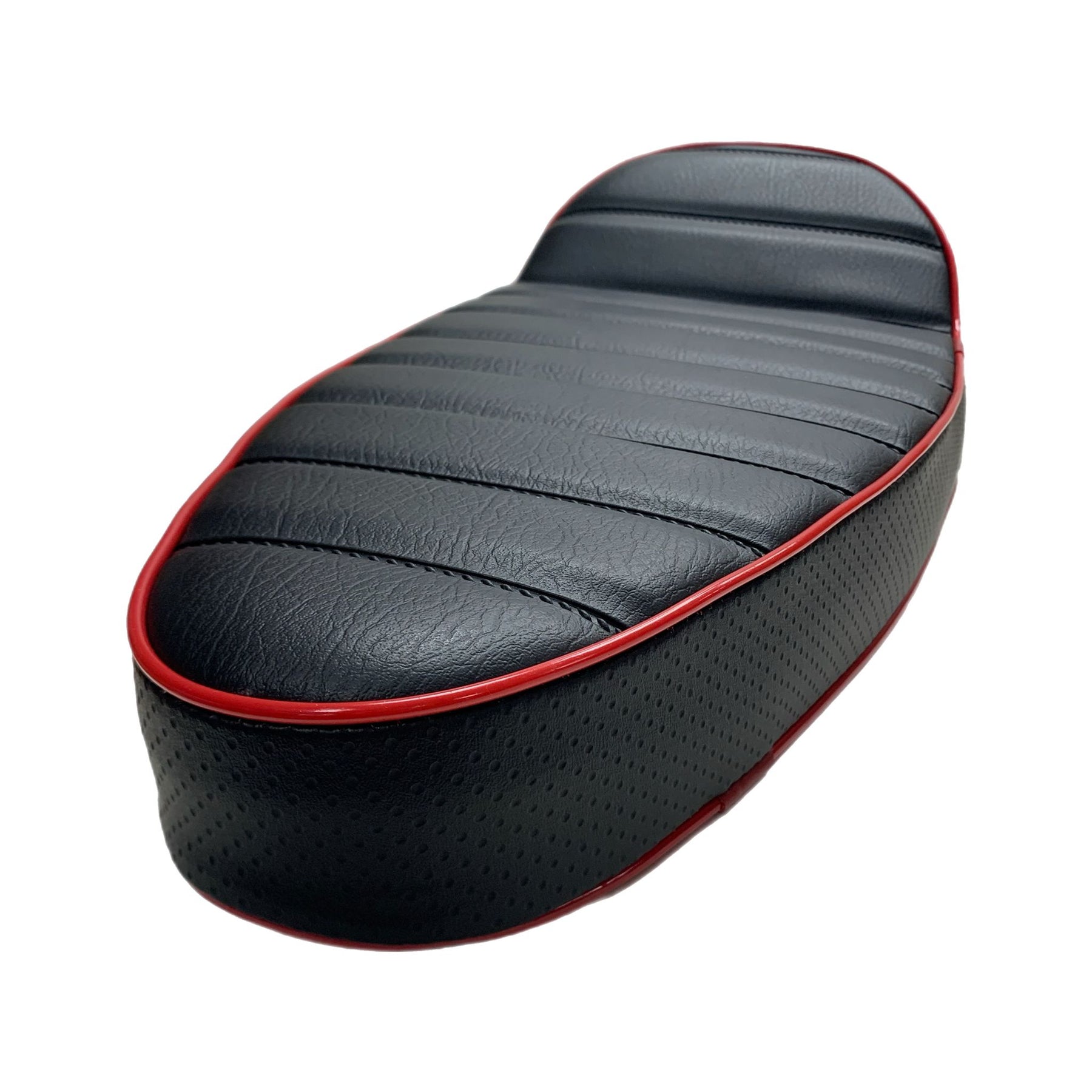 Vespa PX PE LML T5 Classic Racing Seat Slim Style - Black with Red Piping
