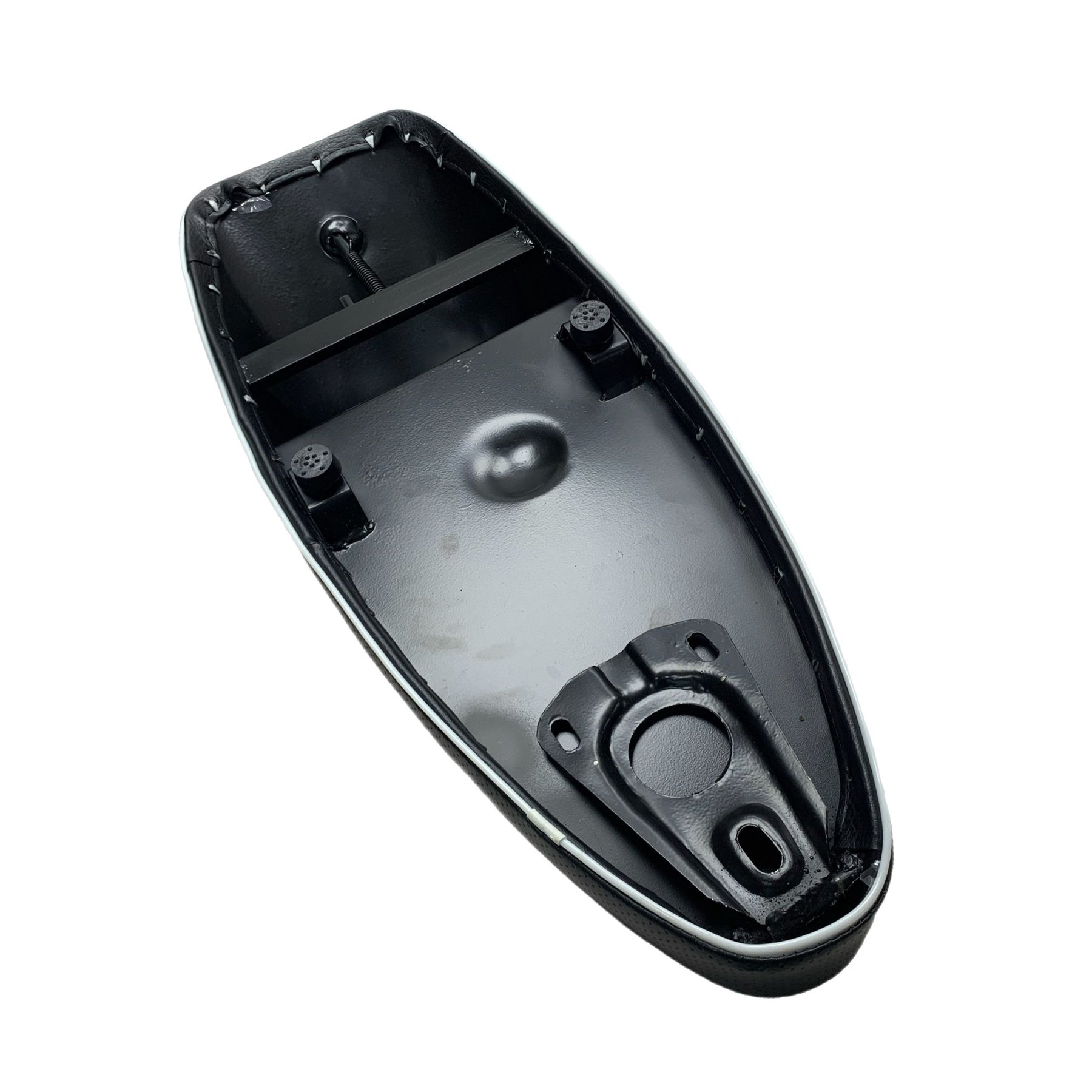 Vespa PX PE LML T5 Classic Racing Seat Slim Style - Black with White Piping