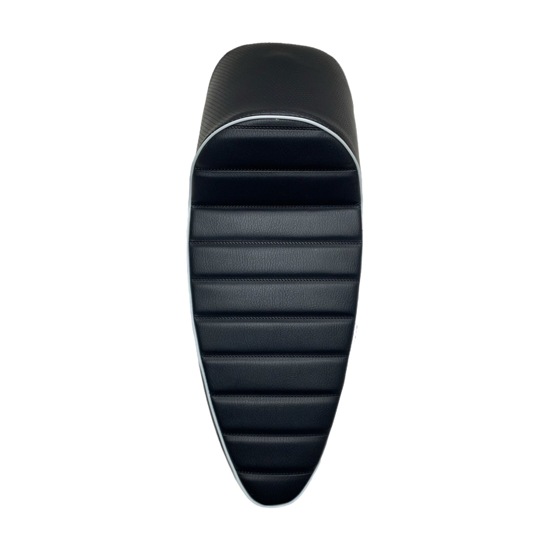 Vespa PX PE LML T5 Classic Racing Seat Slim Style - Black with White Piping