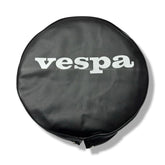 Vespa PX T5 V50 GS Rally Super Sprint 10" Spare Wheel Cover with Large Logo - Black with White Logo