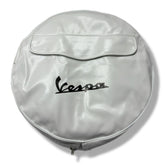 Vespa PX T5 V50 GS Rally Super Sprint 10" Spare Wheel Cover White with Pocket & Black Logo