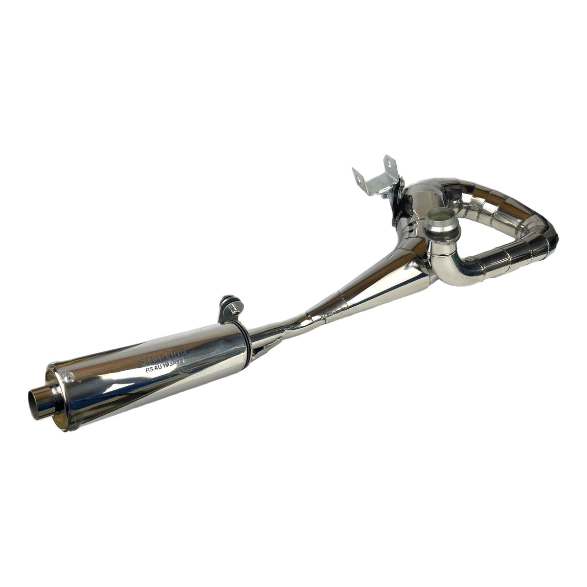 Vespa T5 Mk1 Classic 125 Sterling Expansion Performance Exhaust - Right Hand - Stainless Steel