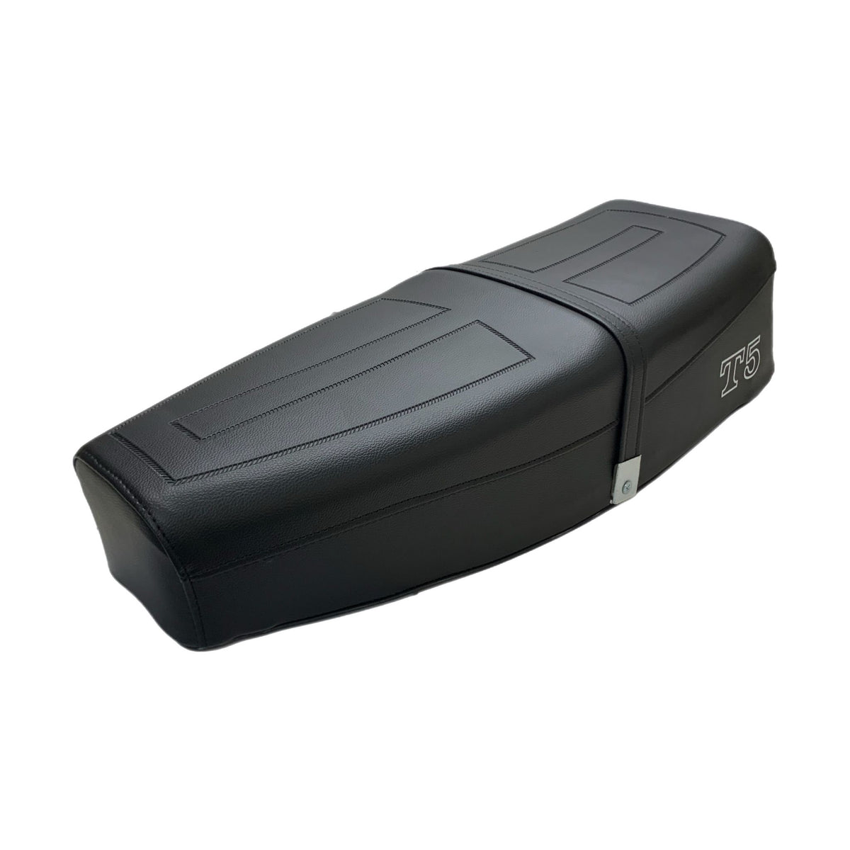 Vespa T5 Mk1 Seat - Black with White Logo