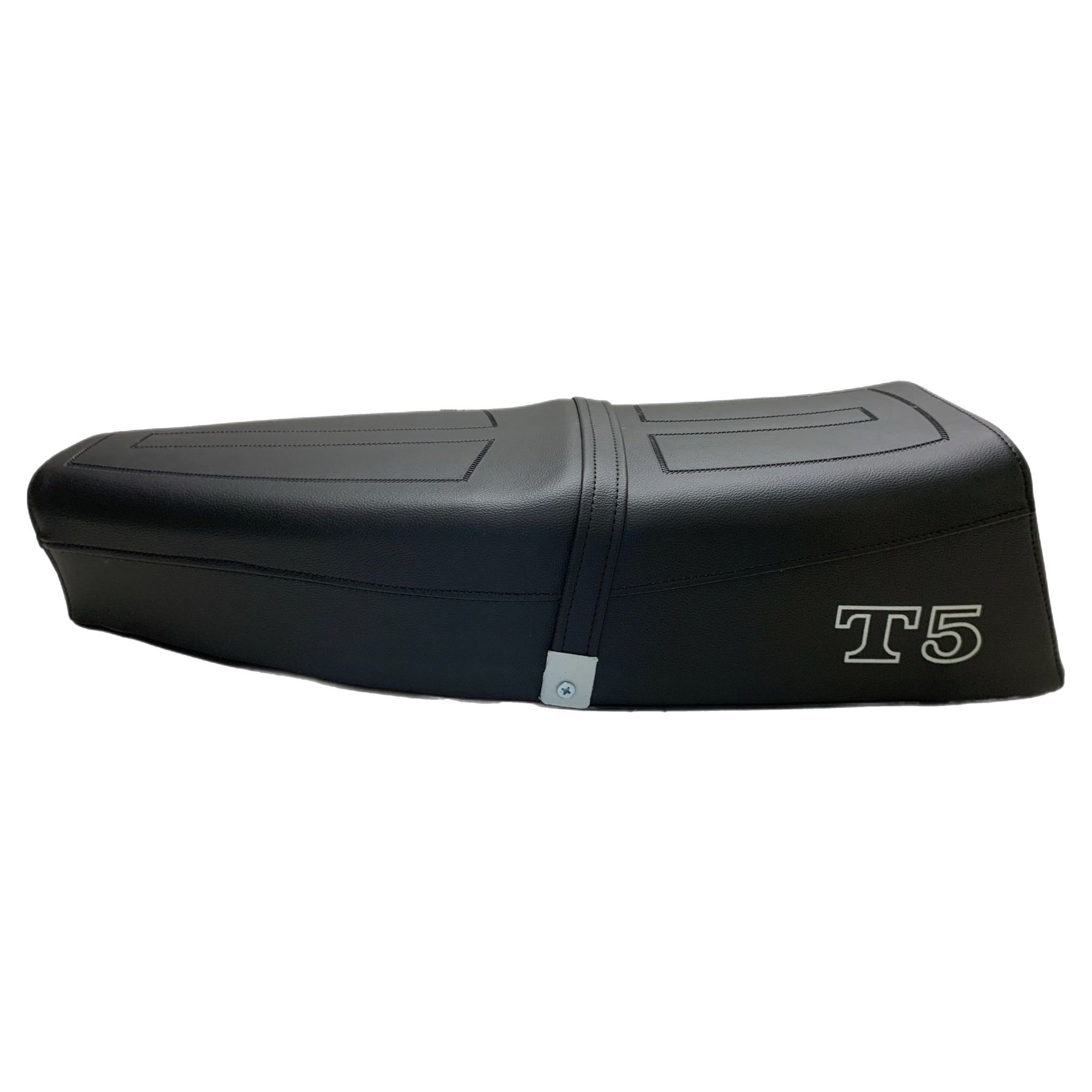 Vespa T5 Mk1 Seat - Black with White Logo
