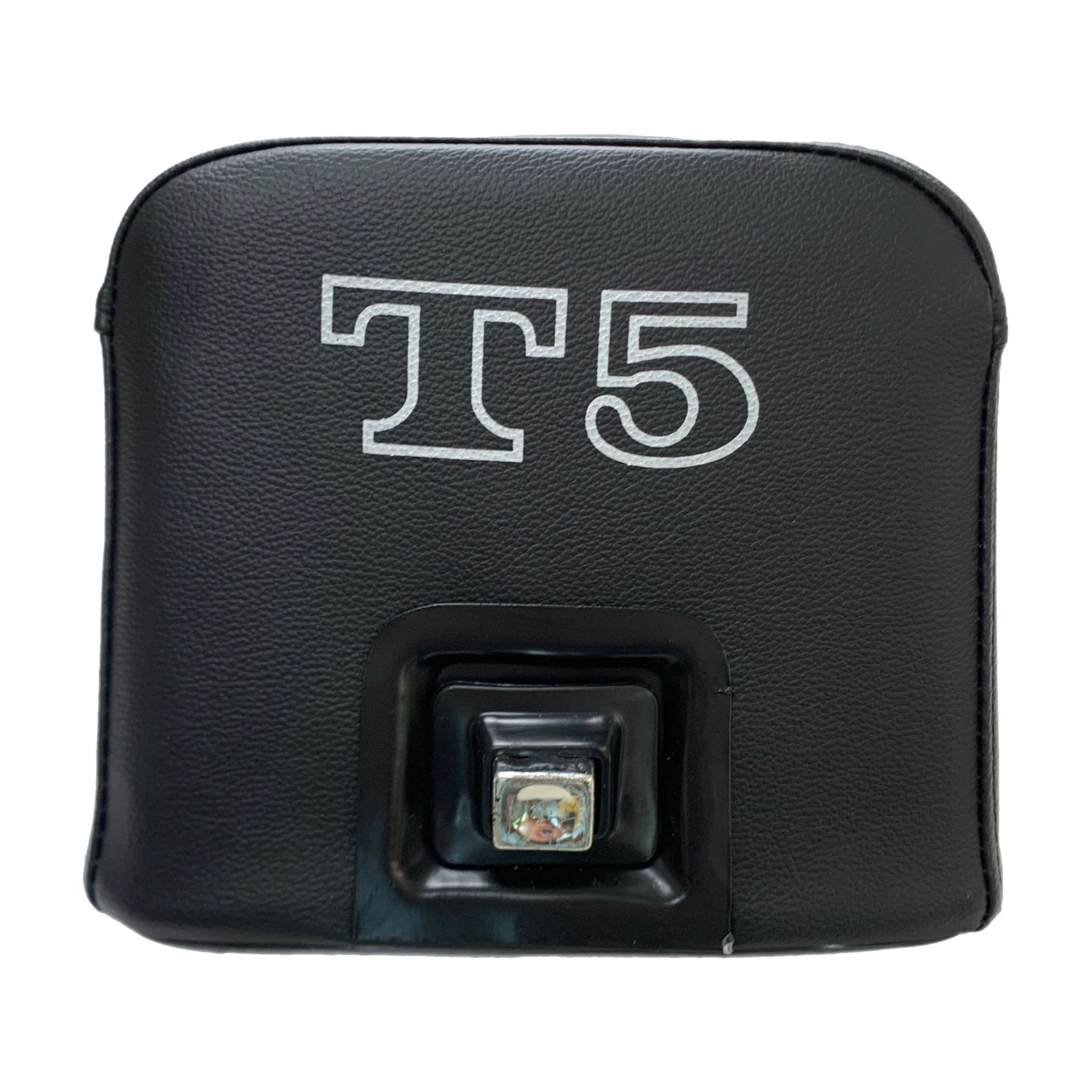 Vespa T5 Mk1 Seat - Black with White Logo