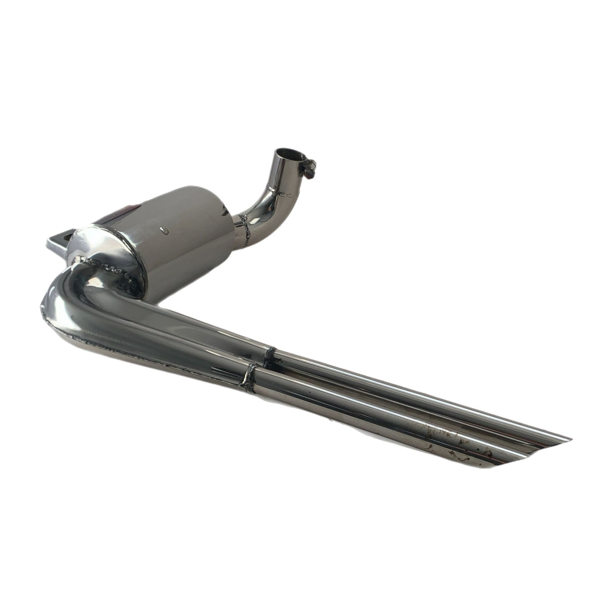 Vespa Wideframe VM1-2 VL1-3 VB1 Abarth Replica Retro Twin Exhaust - Stainless Steel