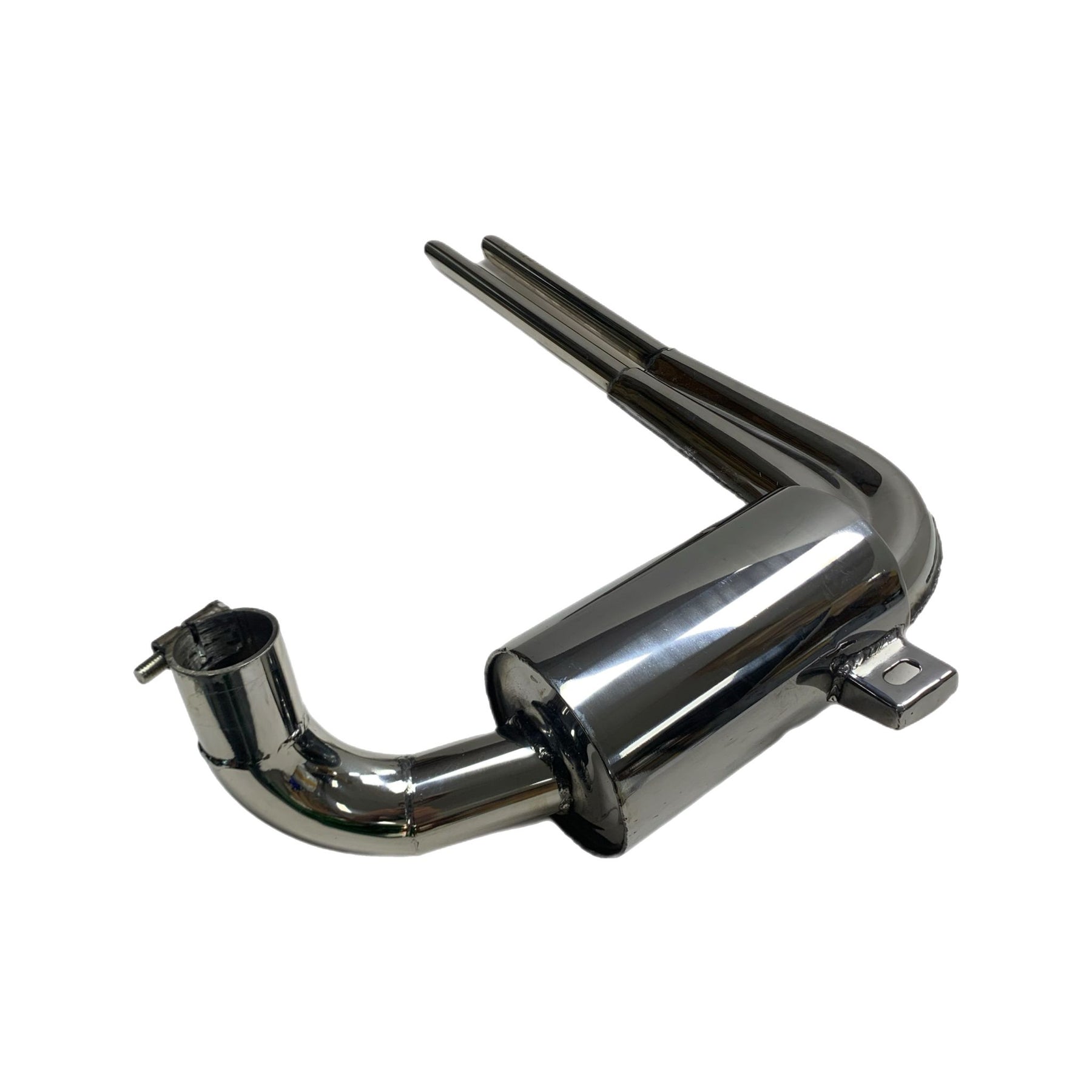 Vespa Wideframe VM1-2 VL1-3 VB1 Abarth Replica Retro Twin Exhaust - Stainless Steel