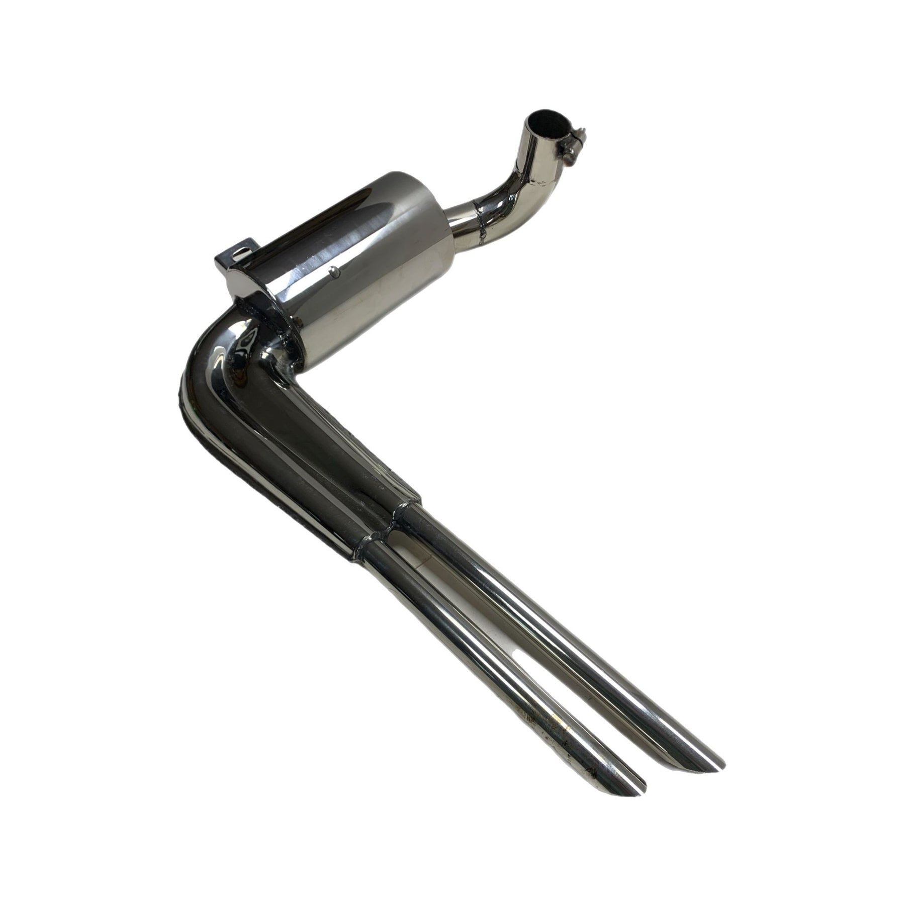 Vespa Wideframe VM1-2 VL1-3 VB1 Abarth Replica Retro Twin Exhaust - Stainless Steel