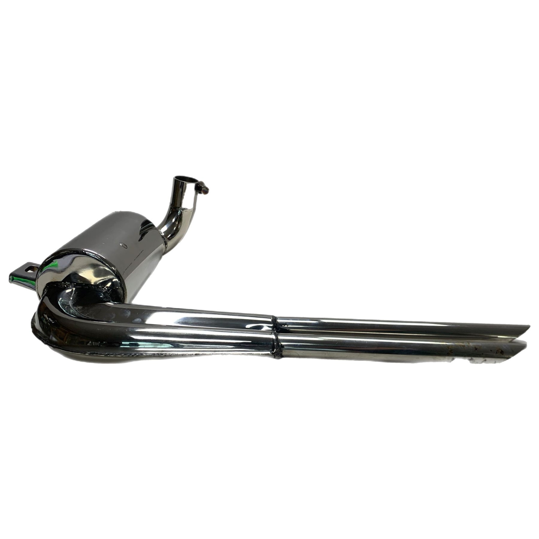 Vespa Wideframe VM1-2 VL1-3 VB1 Abarth Replica Retro Twin Exhaust - Stainless Steel