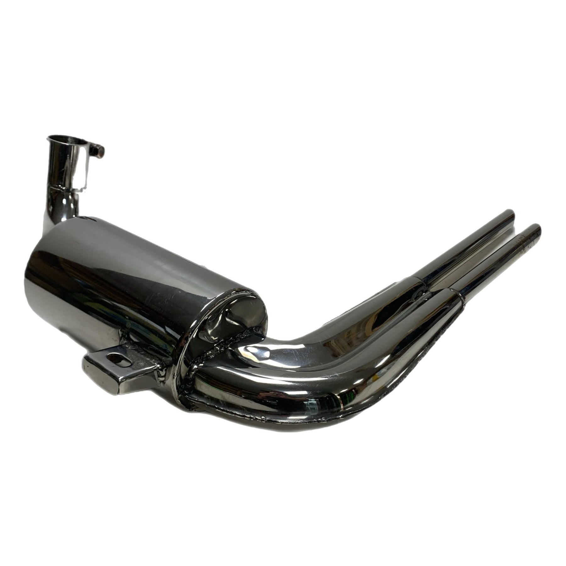 Vespa Wideframe VM1-2 VL1-3 VB1 Abarth Replica Retro Twin Exhaust - Stainless Steel