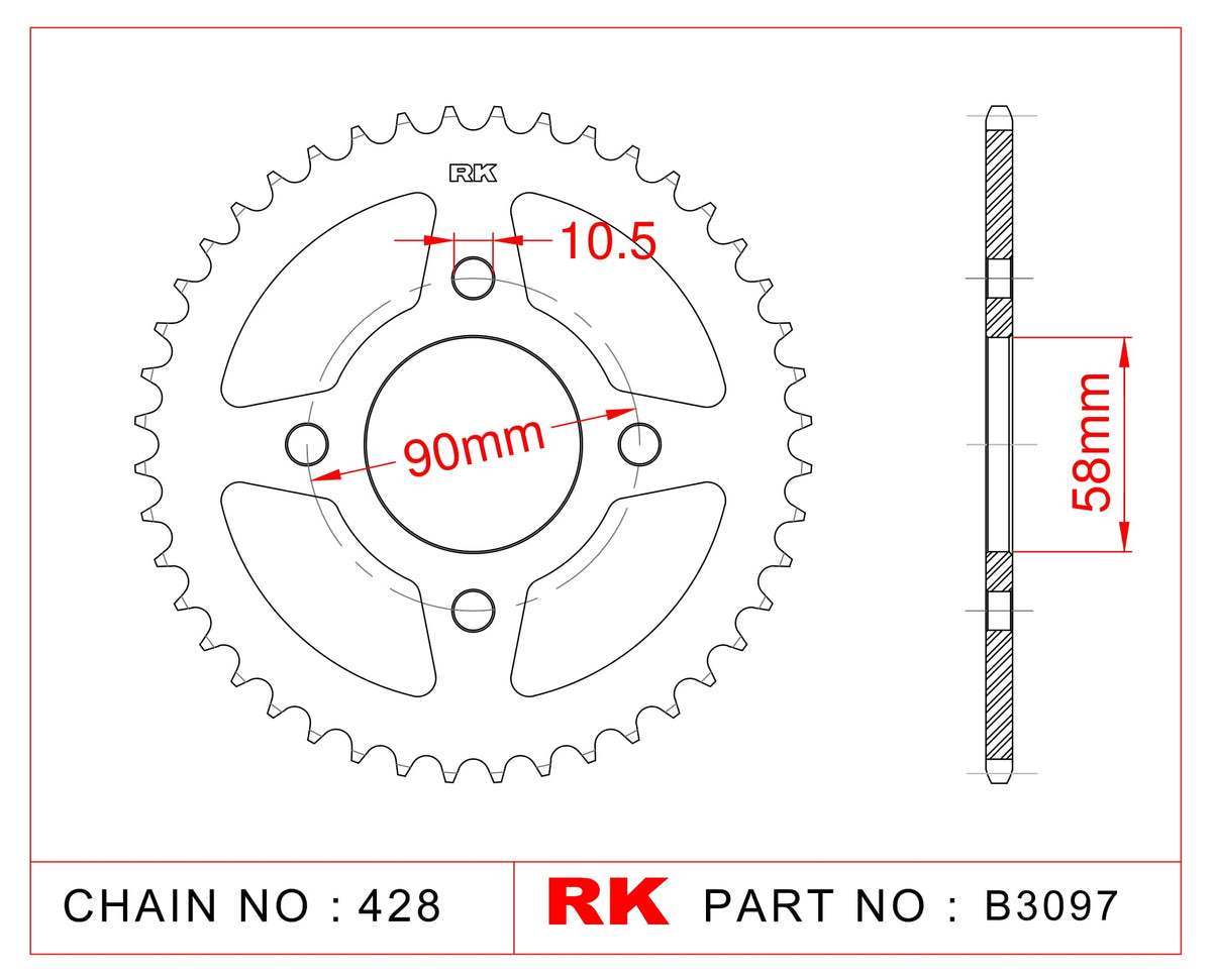 Rear RK-B3097 Rear Sprocket JTR1221