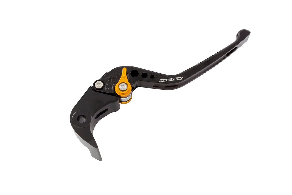 BikeTek Adjustable CNC Brake Lever Short - Black / Gold Adjuster - #B56S