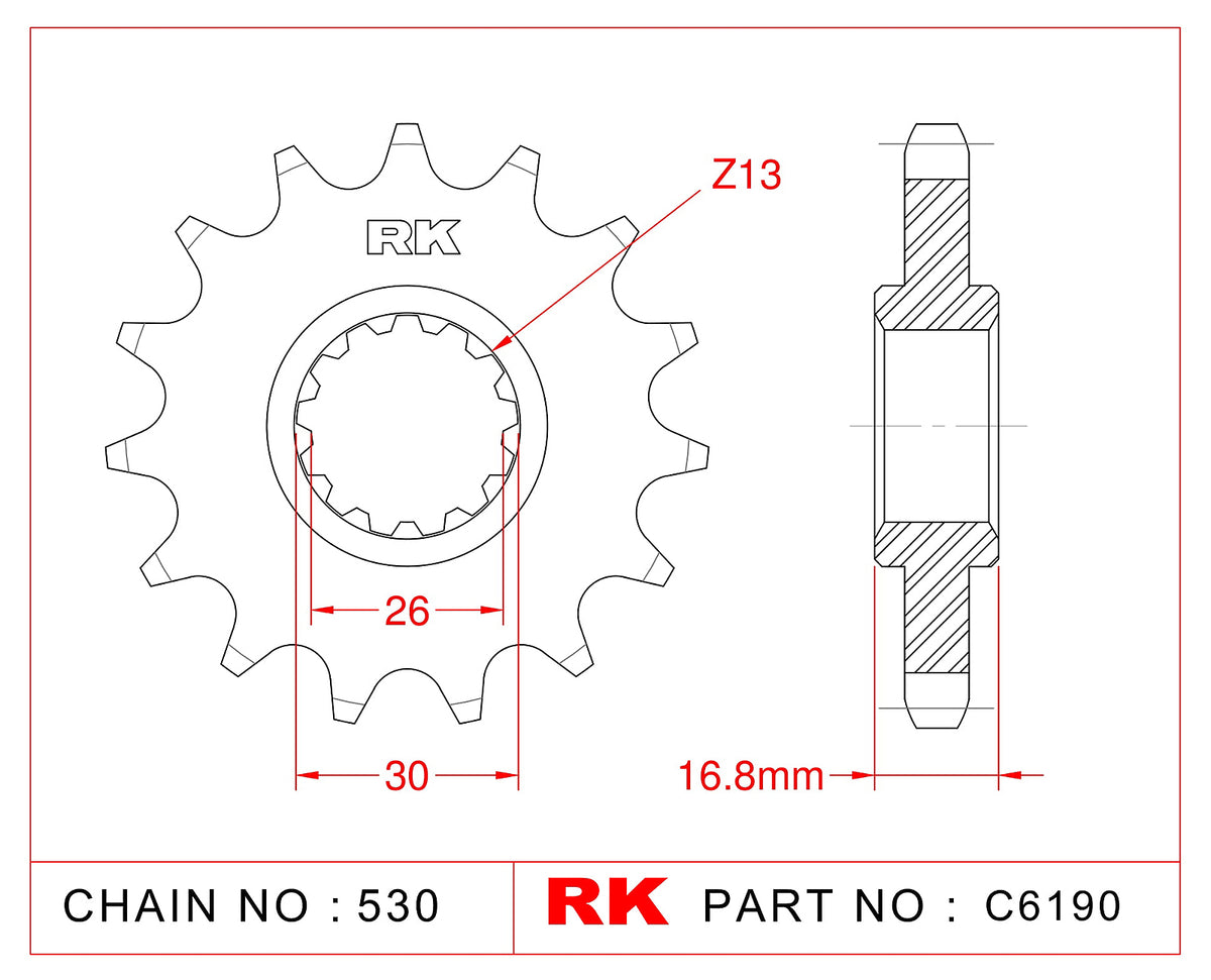 RK-C6190-16 Front Sprocket JTF333 Afam 20603
