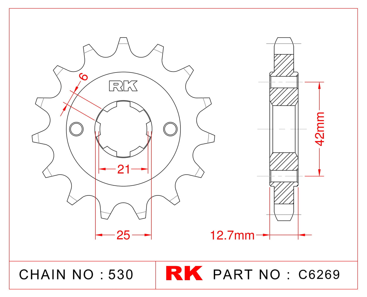 RK-C6269 Front Sprocket JTF288 Afam 20502