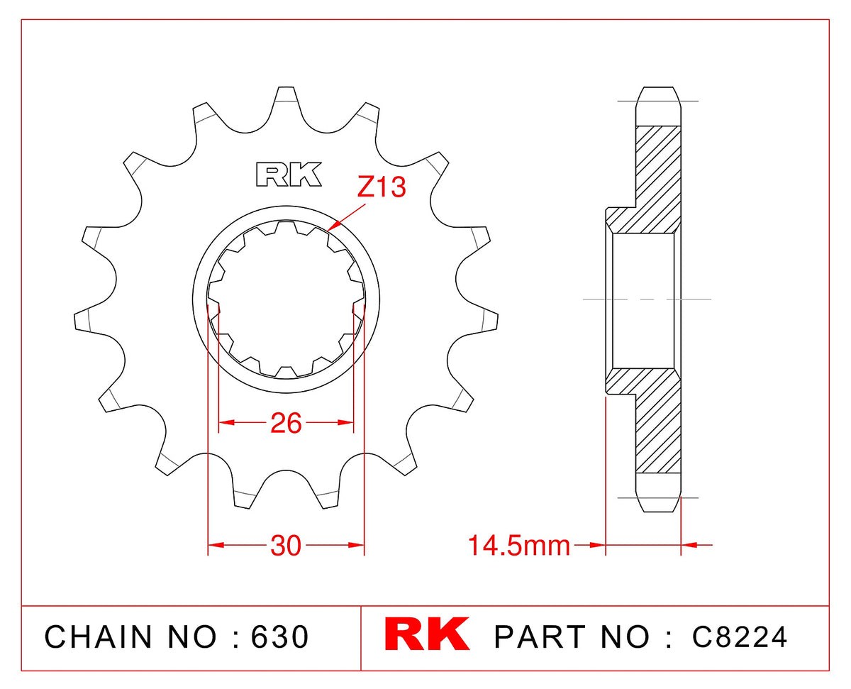 RK-C8224-14 Front Sprocket JTF335 Afam 20800