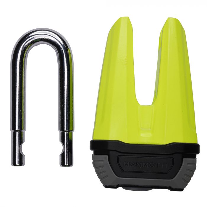 Mammoth Security Renegade Disc Lock 13mm Fluoro Yellow Sold Secure Gold Approved