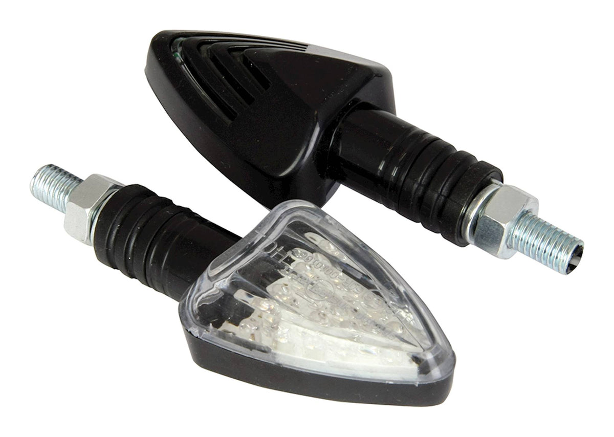 Bike It LED Arrow Motorcycle Indicators Black Body Clear Lens - Beedspeed