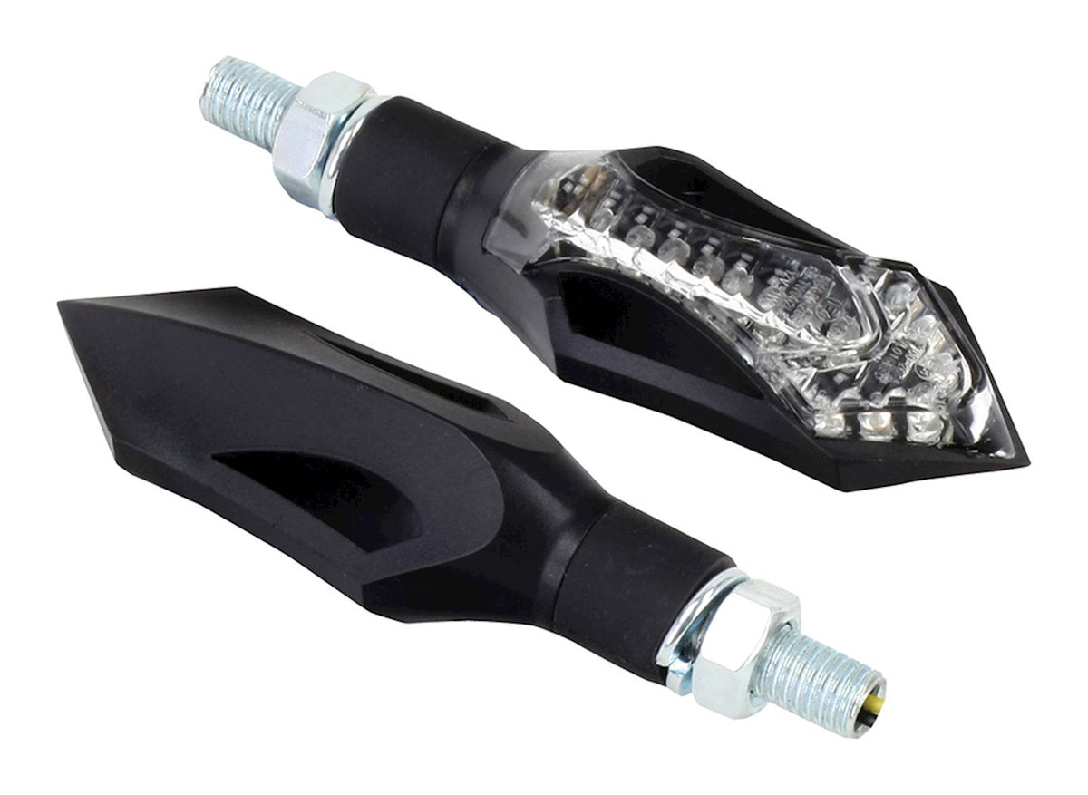 Bike It LED Blade Motorcycle Indicators Black Clear Lens