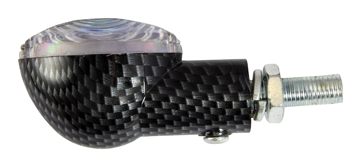 Bike It Mini Cat Eye Motorcycle Indicators Carbon Iridium Lens