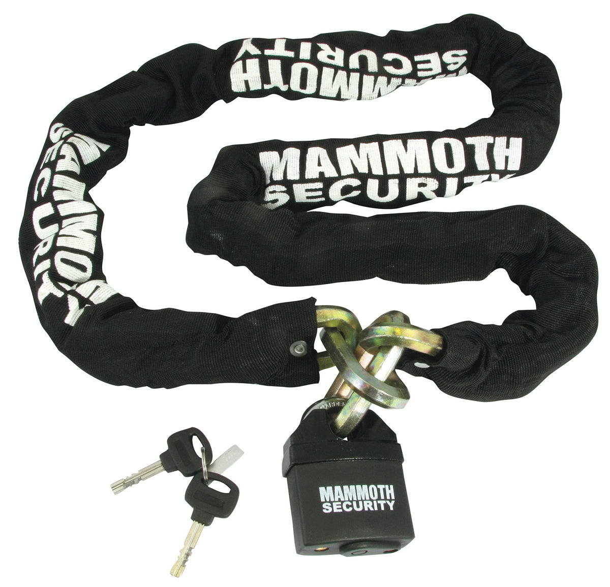 Mammoth Motorcycle Scooter Motocross 12mm Hexagon Lock & Chain - 1.8m Length - Heavy Duty