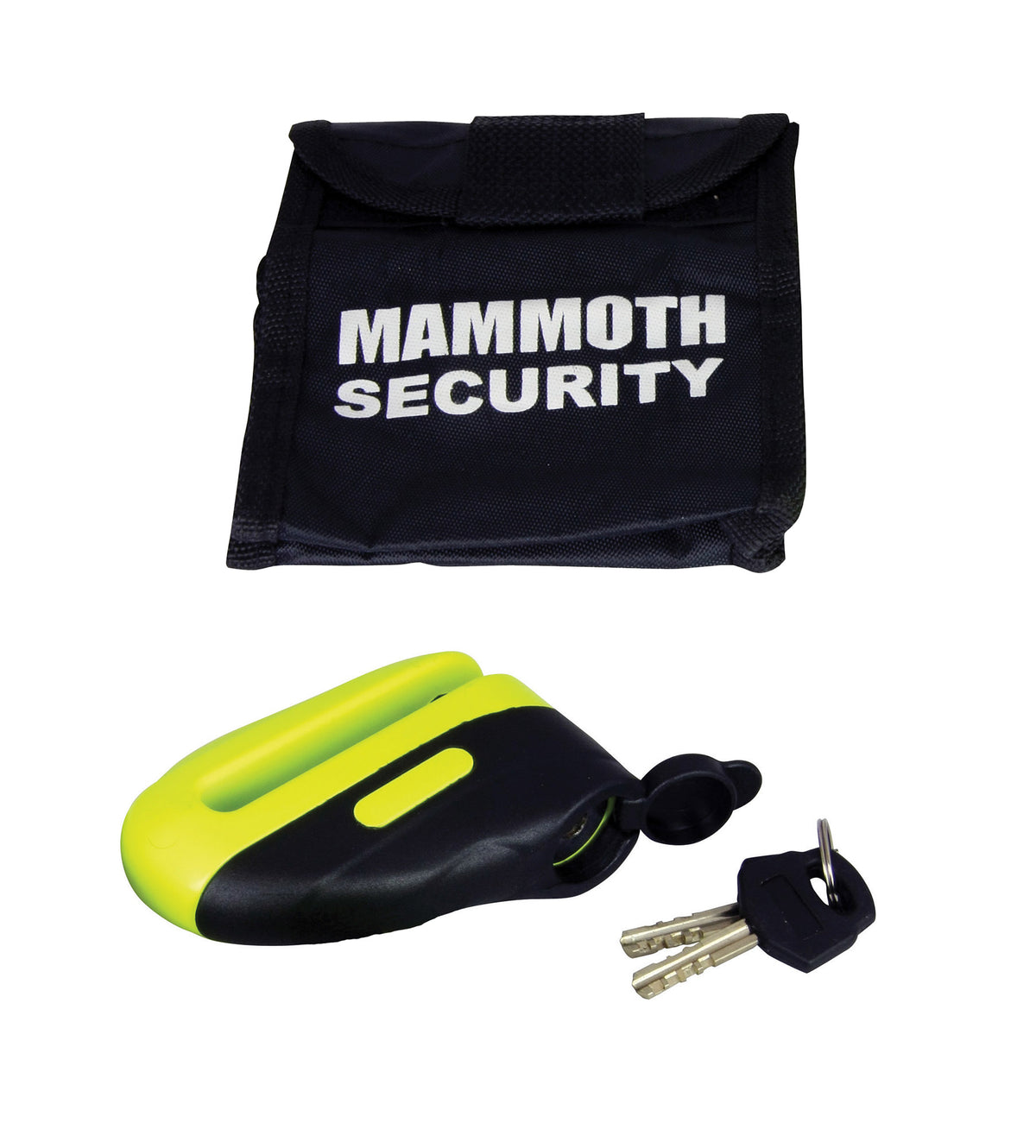 Mammoth Security Motorcycle Motorbike Scooter Blast Disc Lock With 10mm Pin - Yellow