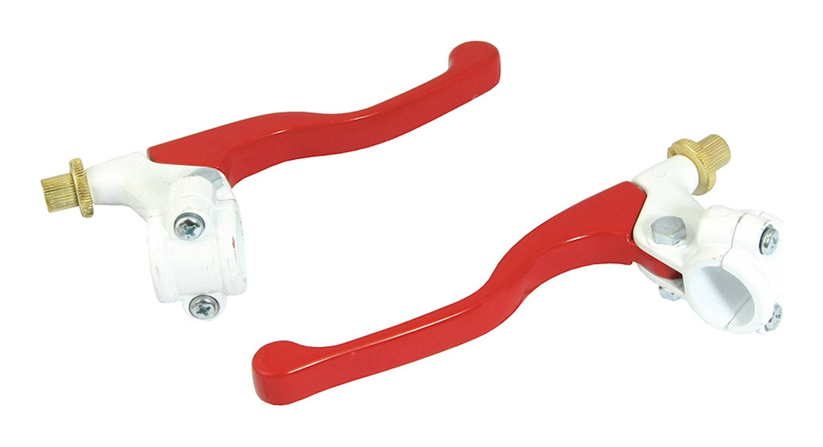 Bike It Lever Assembly Short Red Lever White Perch No Mirror Boss