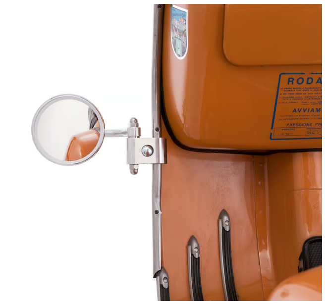 Vespa Lambretta Scooter Royal Alloy Scomadi Stadium Legshield Mirror Folding Type Round - Left Hand