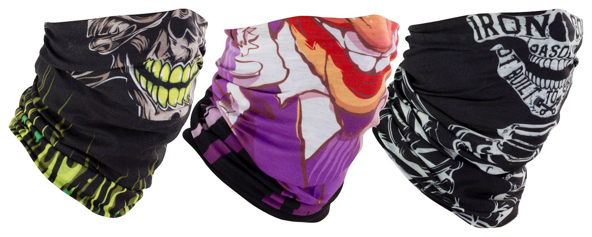 Bike It Neck Tube Triple Pack Faces Designs Motorcycle MX Adventure