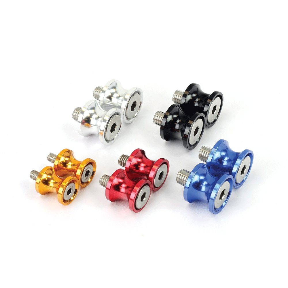 Bike It Paddock Stand Bobbins Alloy 6mm x1.0 Motorcycle Swingarm Spools