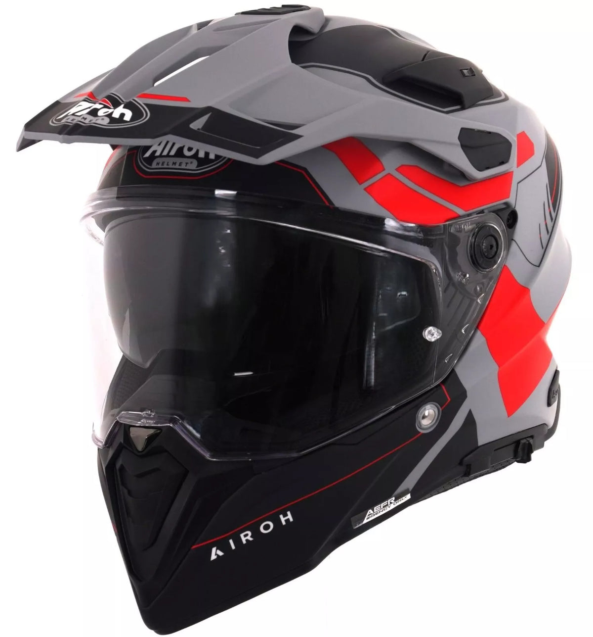 Airoh Commander 2 Adventure Motorcycle Helmet Reveal Red Fluo Matt ECE 2206