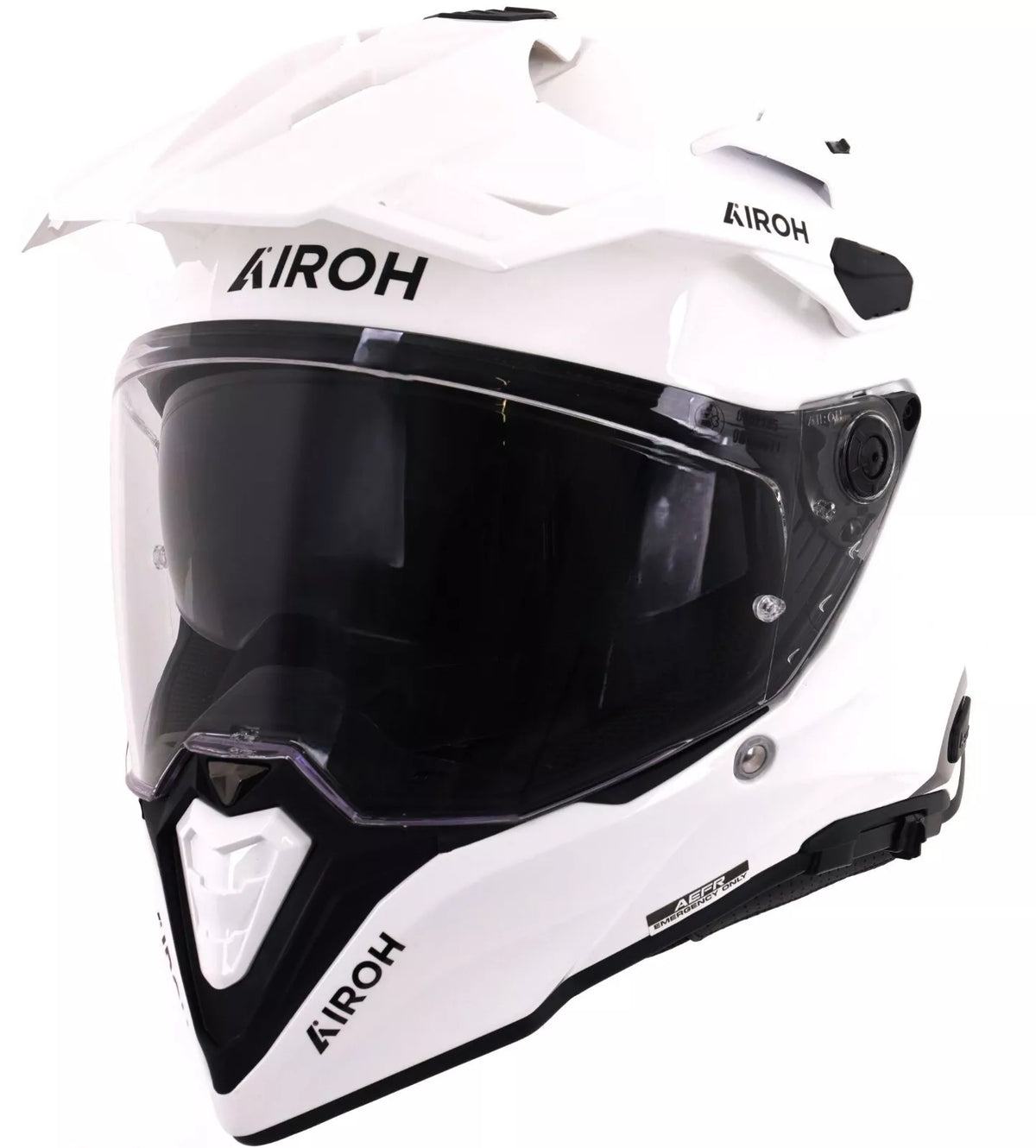 Airoh Commander 2 Adventure Motorcycle Helmet White Gloss Carbon ECE 2206
