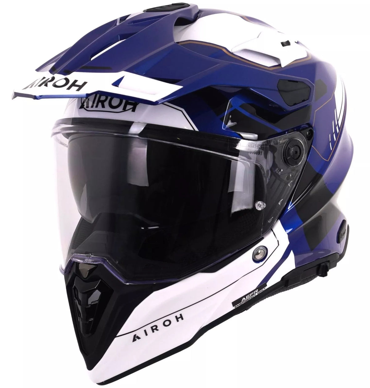 Airoh Commander 2 Adventure Motorcycle Helmet Reveal Blue Gloss ECE 2206