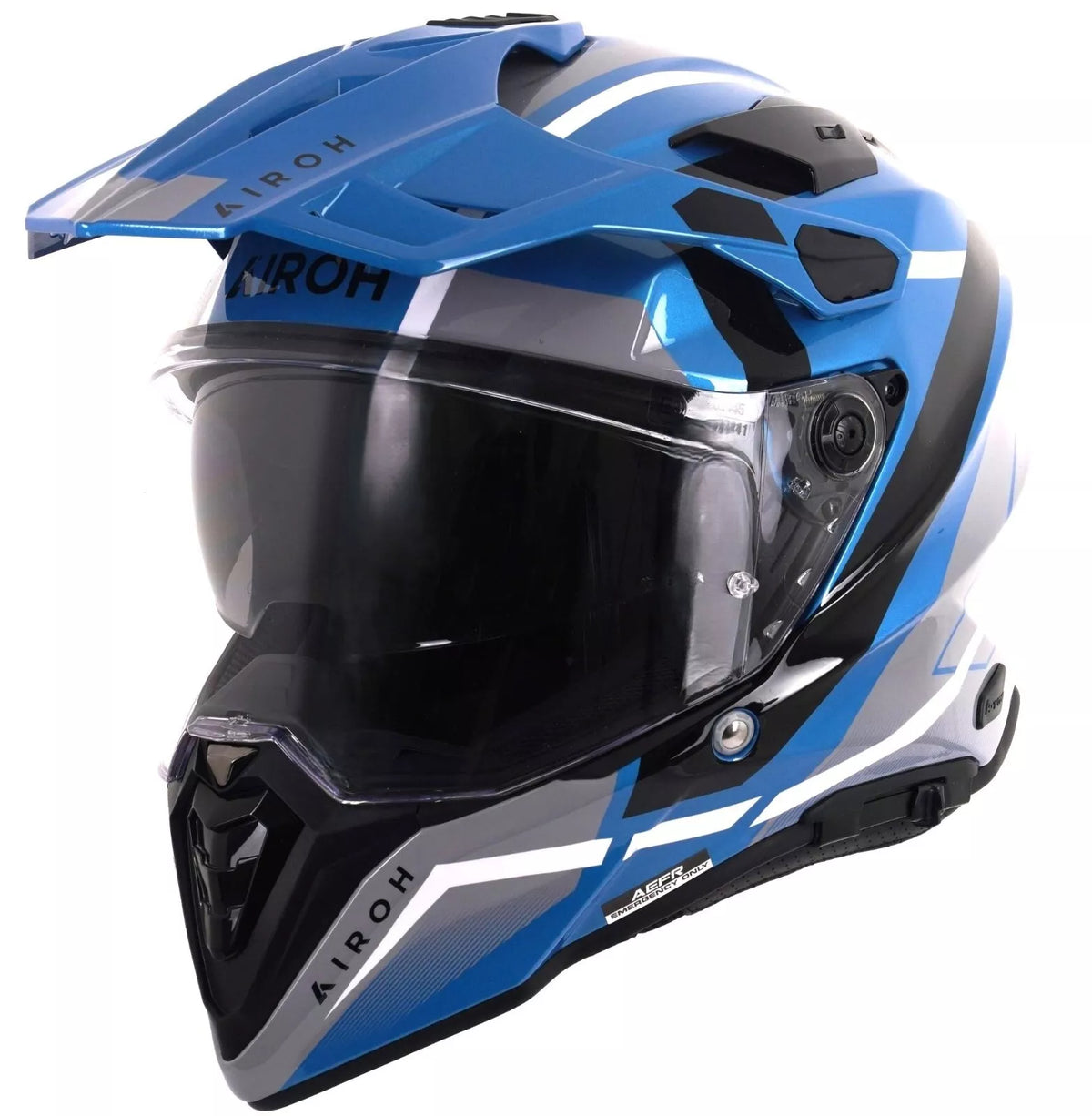Airoh Commander 2 Adventure Motorcycle Helmet Mavick Cerulean Blue ECE 2206