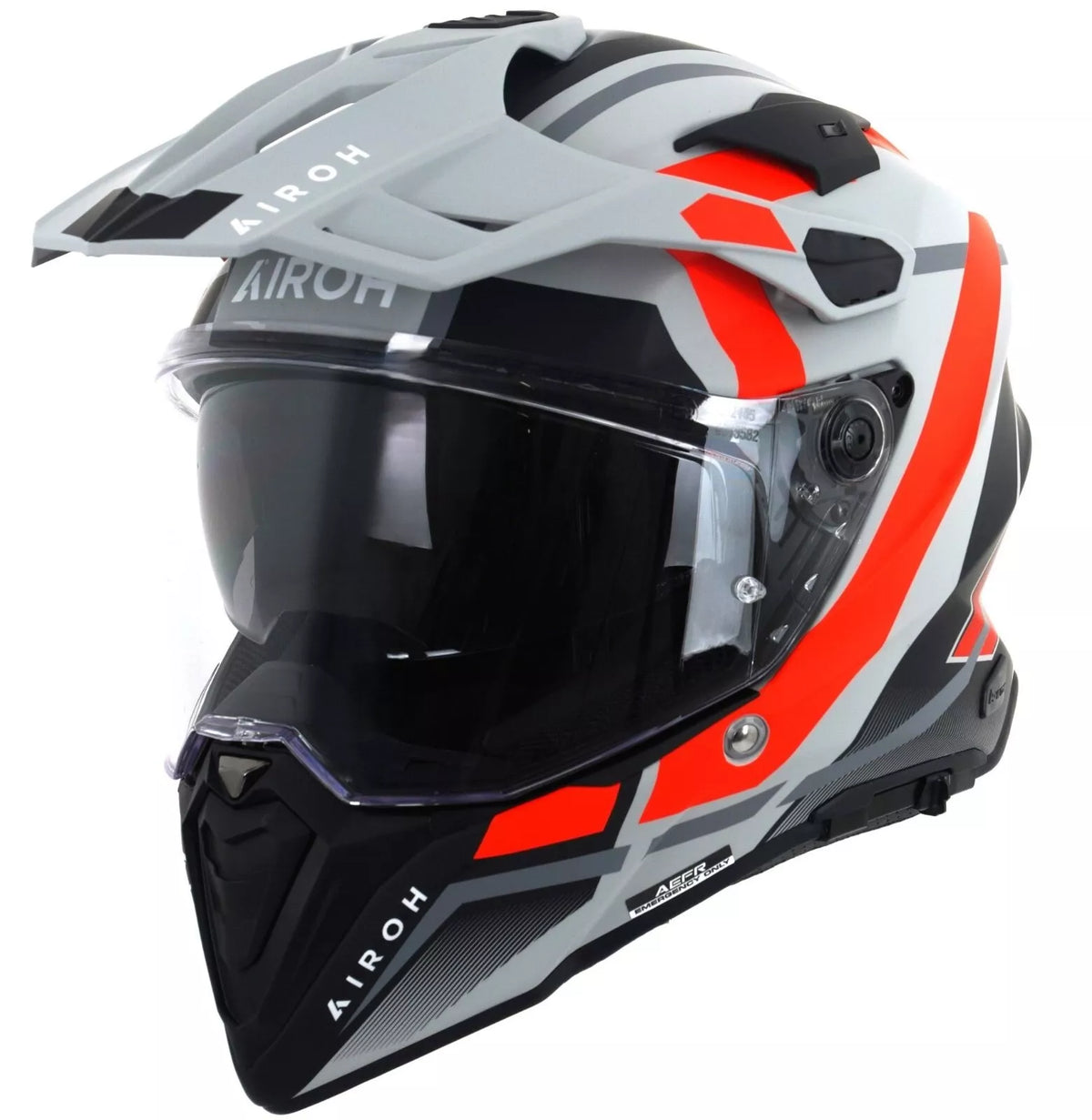 Airoh Commander 2 Adventure Motorcycle Helmet Mavick Orange Grey Matt ECE 2206