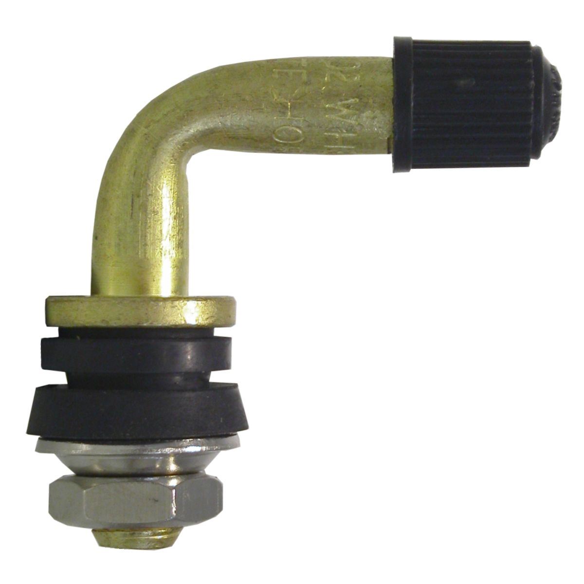 Tubeless Tyre Valve 90 Degree 8mm With Locking Nut Brass