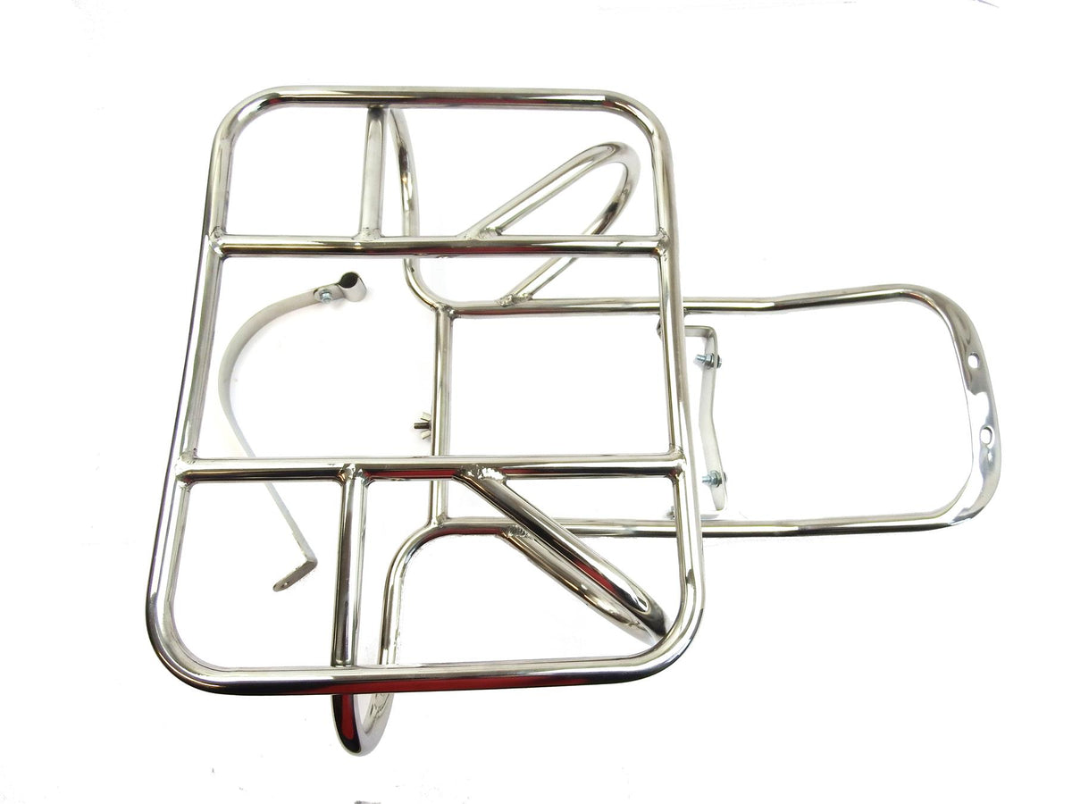 Lambretta Series 3 Li GP SX TV Horizontal Spare Wheel Carrier - Polished Stainless Steel