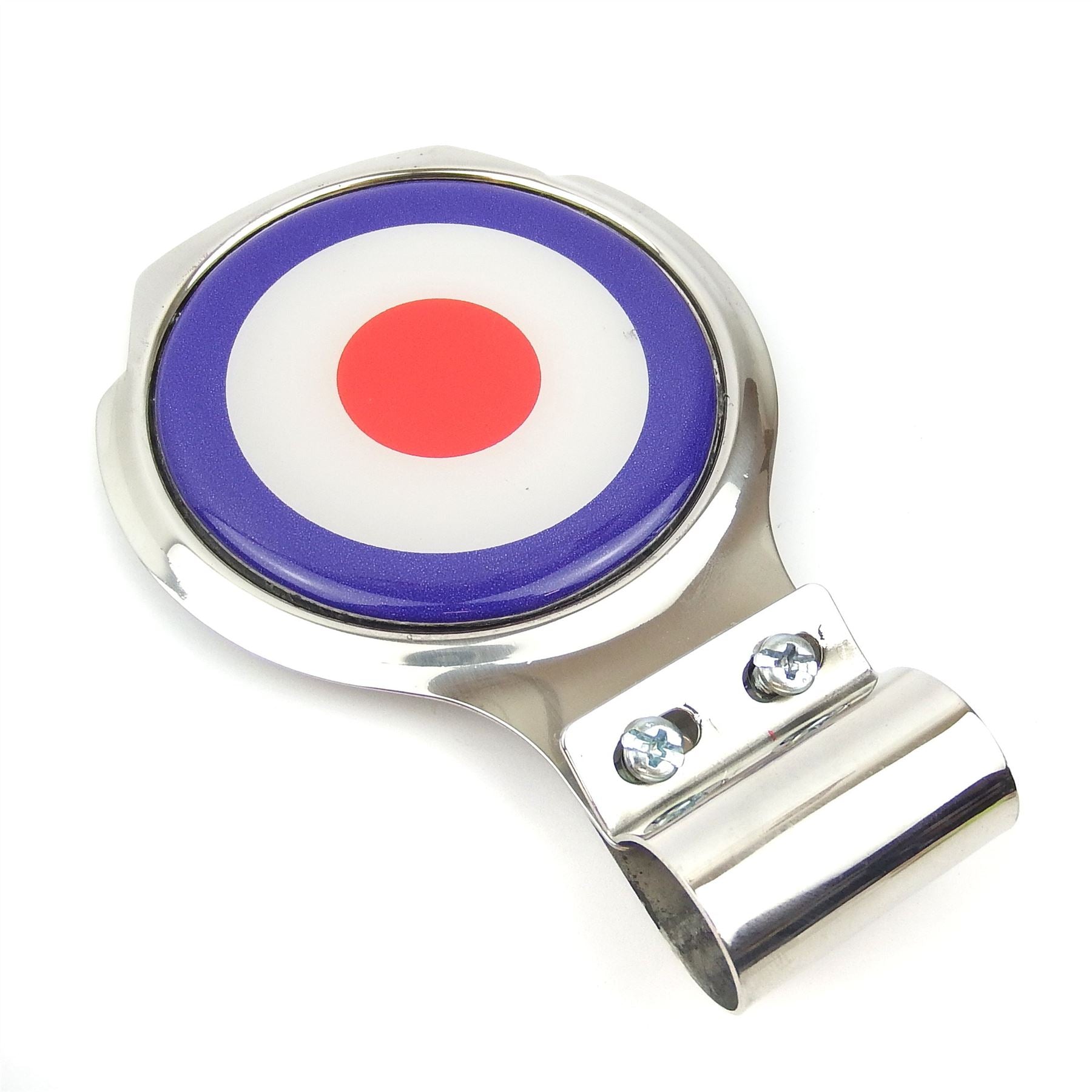 Vespa Lambretta MOD Target Badge Bar Plaque - Stainless Steel