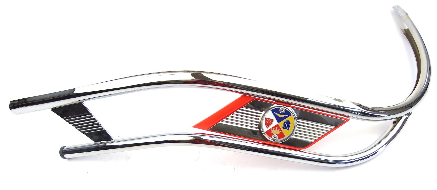 Vespa V50 90 100 Primavera ET3 Chrome Double Leg Shield Beading - Red Trim