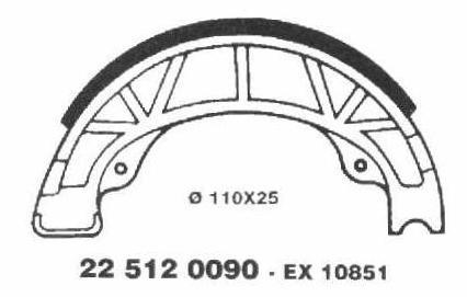 Brake Shoes 22 512 0090 - Beedspeed