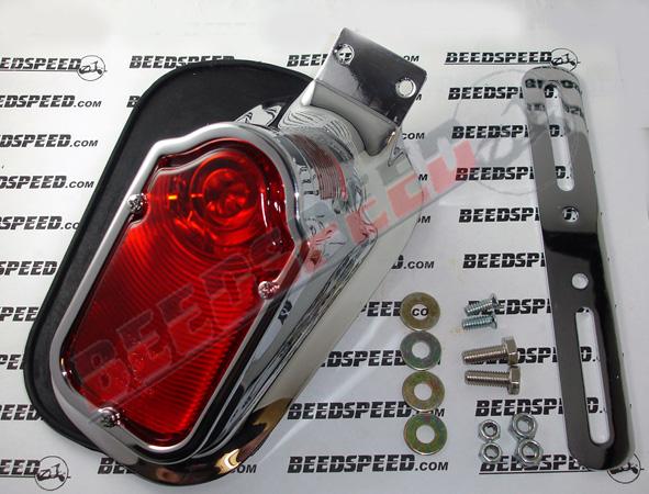 Lamp - Rear Light Chrome Tombstone - Large - 108x50mm Lens