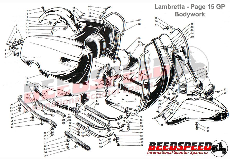 Lambretta - Mudguard (Front) - GP - Metal - Indian